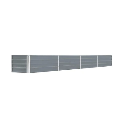 Garden Raised Bed Galvanized Steel 126"x15.7"x17.7" Gray