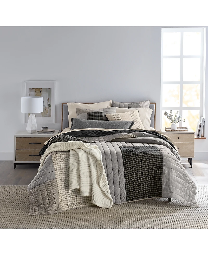 Oake Striped & Stitched 3-Pc. Quilt Set, Full/Queen, Exclusively at Macy's