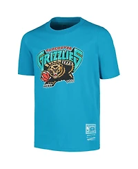 Mitchell & Ness Big Boys and Girls Turquoise Vancouver Grizzlies Hardwood Classics Retro Logo T-Shirt