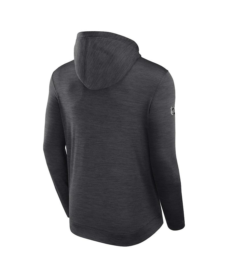 Fanatics Men's Heather Charcoal Pittsburgh Penguins Authentic Pro Tech Pullover Hoodie