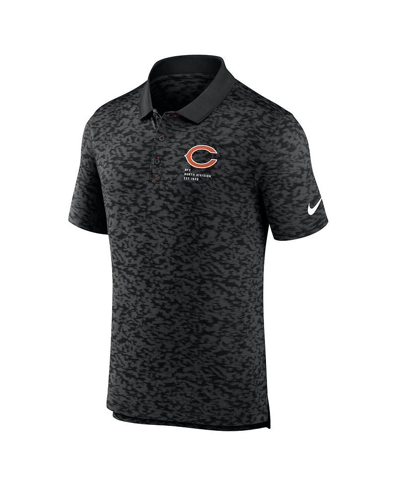 Nike Men's Black Chicago Bears Pique Fashion Performance Polo Shirt