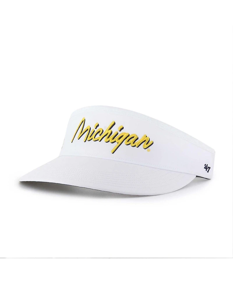 '47 Brand Men's White Michigan Wolverines Melbourne Brrr Adjustable Visor Hat