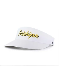 '47 Brand Men's White Michigan Wolverines Melbourne Brrr Adjustable Visor Hat