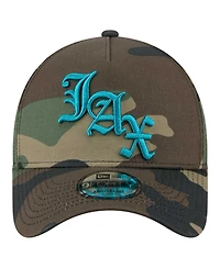 New Era Men's Camo Jacksonville Jaguars Mystic Camo A-Frame 9FORTY Adjustable Hat