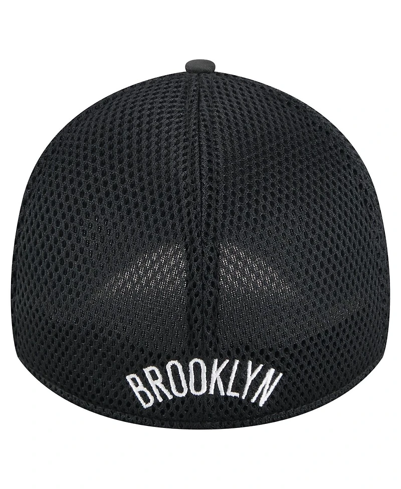 New Era Men's Black Brooklyn Nets Subtle Camo 39THIRTY Flex Hat