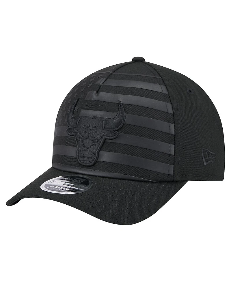 New Era Men's Black Chicago Bulls Game Day Flag A-Frame 9FORTY Adjustable Hat