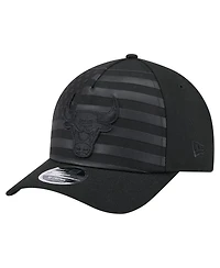 New Era Men's Black Chicago Bulls Game Day Flag A-Frame 9FORTY Adjustable Hat