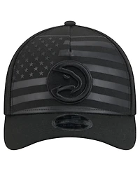 New Era Men's Black Atlanta Hawks Game Day Flag A-Frame 9FORTY Adjustable Hat