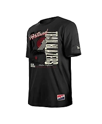 New Era Men's Black Portland Trail Blazers Distressed Throwback Vintage Color Pack T-Shirt