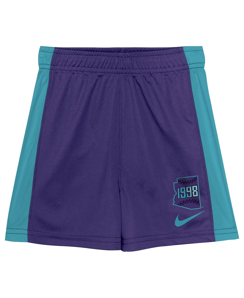 Nike Little Boys and Girls 2-Piece Court Purple Arizona Diamondbacks 2025 City Connect T-Shirt Shorts Set