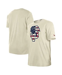 New Era Men's Cream San Francisco Giants Americana Flag Fill T-Shirt