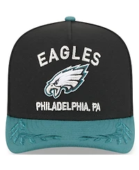New Era Big Boys and Girls Black/Green Philadelphia Eagles 2025 Nfl Draft A-Frame 9FIFTY Snapback Hat