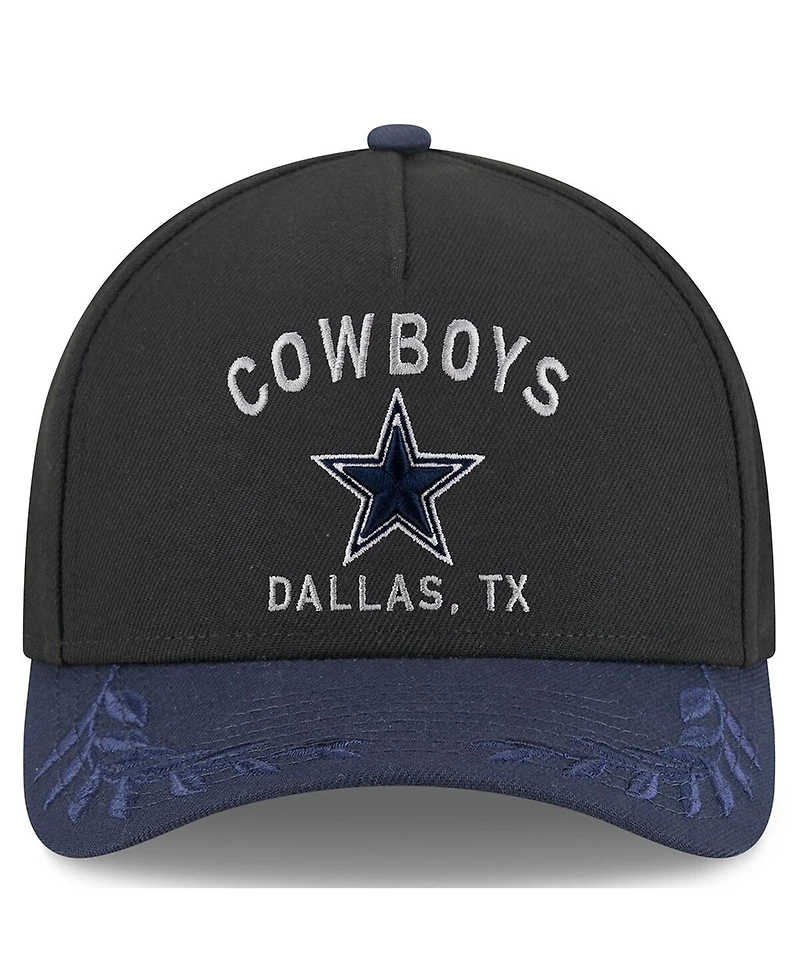 New Era Big Boys and Girls Black/Navy Dallas Cowboys 2025 Nfl Draft 9FORTY A-Frame M-Crown Adjustable Hat