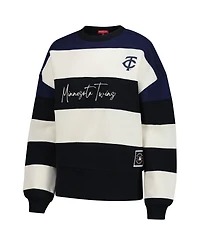 Mitchell & Ness Women's Navy/Black Minnesota Twins Cooperstown Collection Blocked Fleece Pullover Sweatshirt