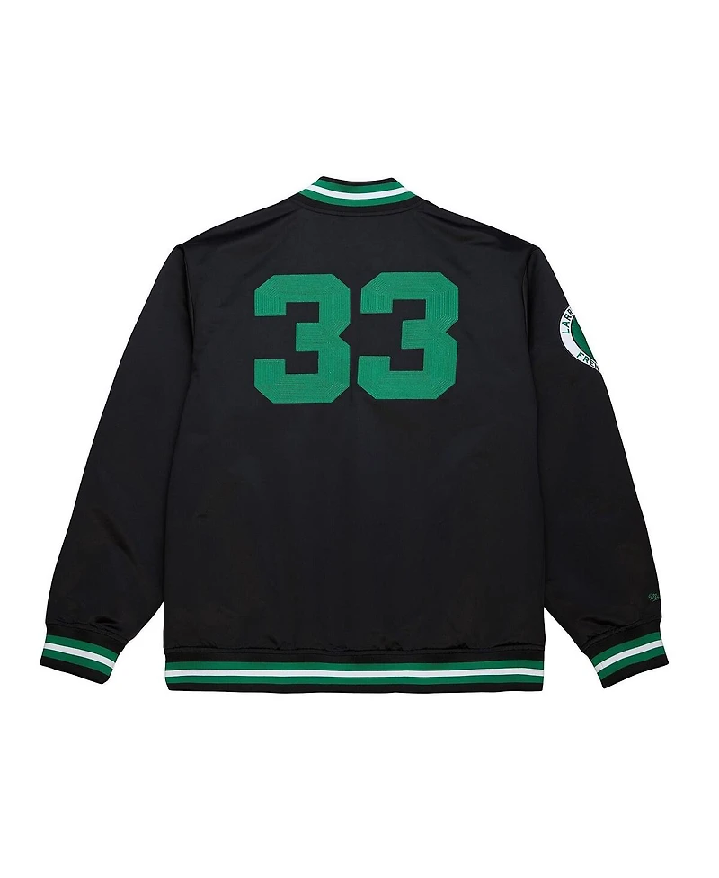 Mitchell & Ness Men's Black Larry Bird Boston Celtics Nba Legends Full-Snap Satin Jacket