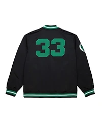 Mitchell & Ness Men's Black Larry Bird Boston Celtics Nba Legends Full-Snap Satin Jacket