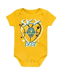 Outerstuff Baby Boys and Girls 3-Pack Chicago Sky Slide Home Creeper Set