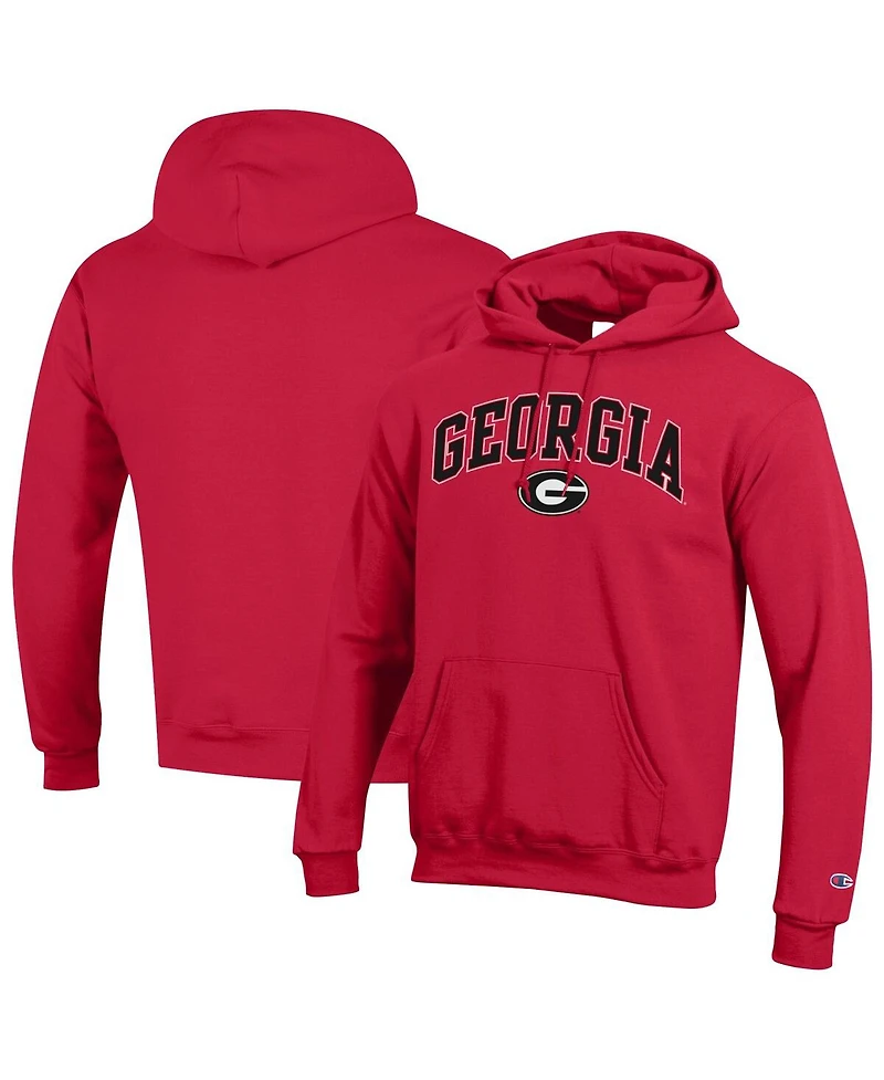 Champion Men's Red Georgia Bulldogs Arch Over Logo Pullover Hoodie