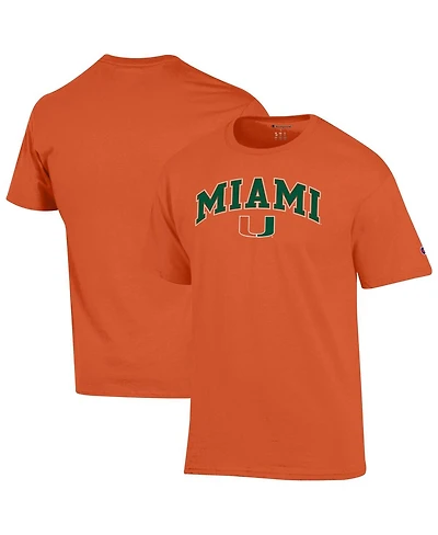 Champion Men's Orange Miami Hurricanes Arched Logo T-Shirt