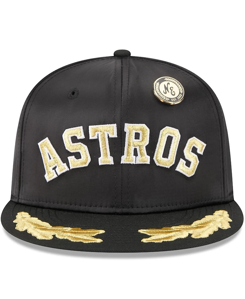 New Era Men's Black Houston Astros 2025 59FIFTY Day Gold Leaf Fitted Hat