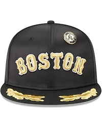 New Era Men's Black Boston Red Sox 2025 59FIFTY Day Gold Leaf Fitted Hat