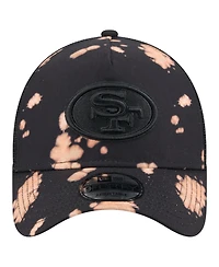 New Era Men's Black San Francisco 49ers Bleached 9FORTY A-Frame Adjustable Hat