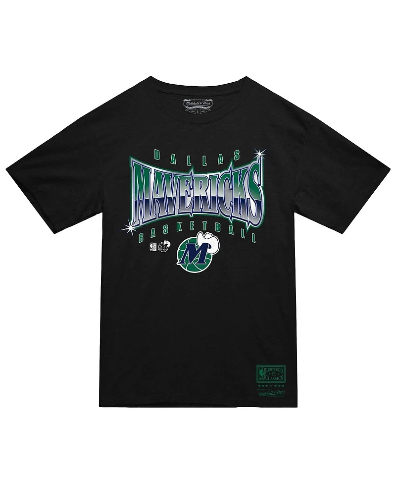Mitchell & Ness Men's Black Dallas Mavericks Worldwide Collection Glow Up T-Shirt