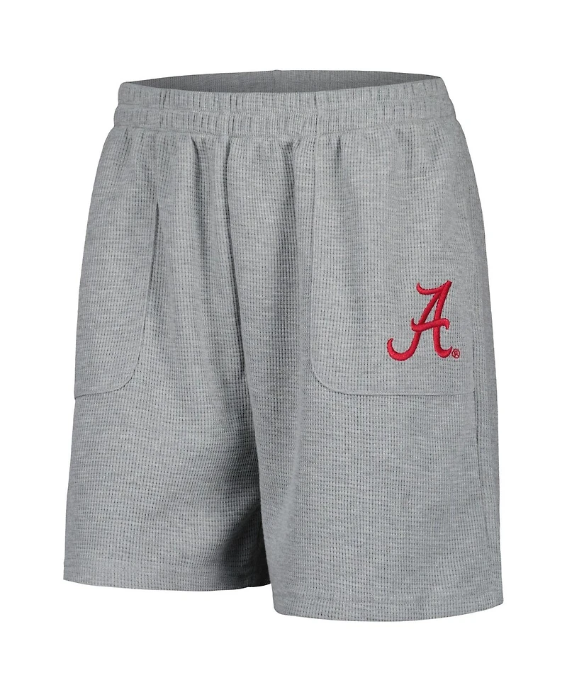 Hype and Vice Women's Heather Gray Alabama Crimson Tide Pocket Hit Grand Slam Waffle Shorts
