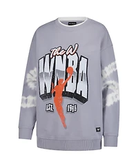 The Wild Collective Women's Gray Wnba Double Collar Fleece Pullover Sweatshirt