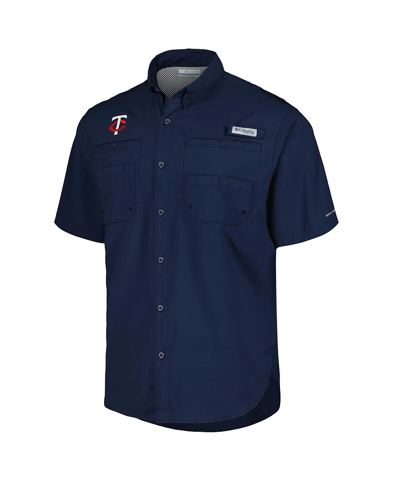 Columbia Men's Navy Minnesota Twins Tamiami Omni-Shade Button-Down Shirt