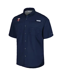 Columbia Men's Navy Minnesota Twins Tamiami Omni-Shade Button-Down Shirt