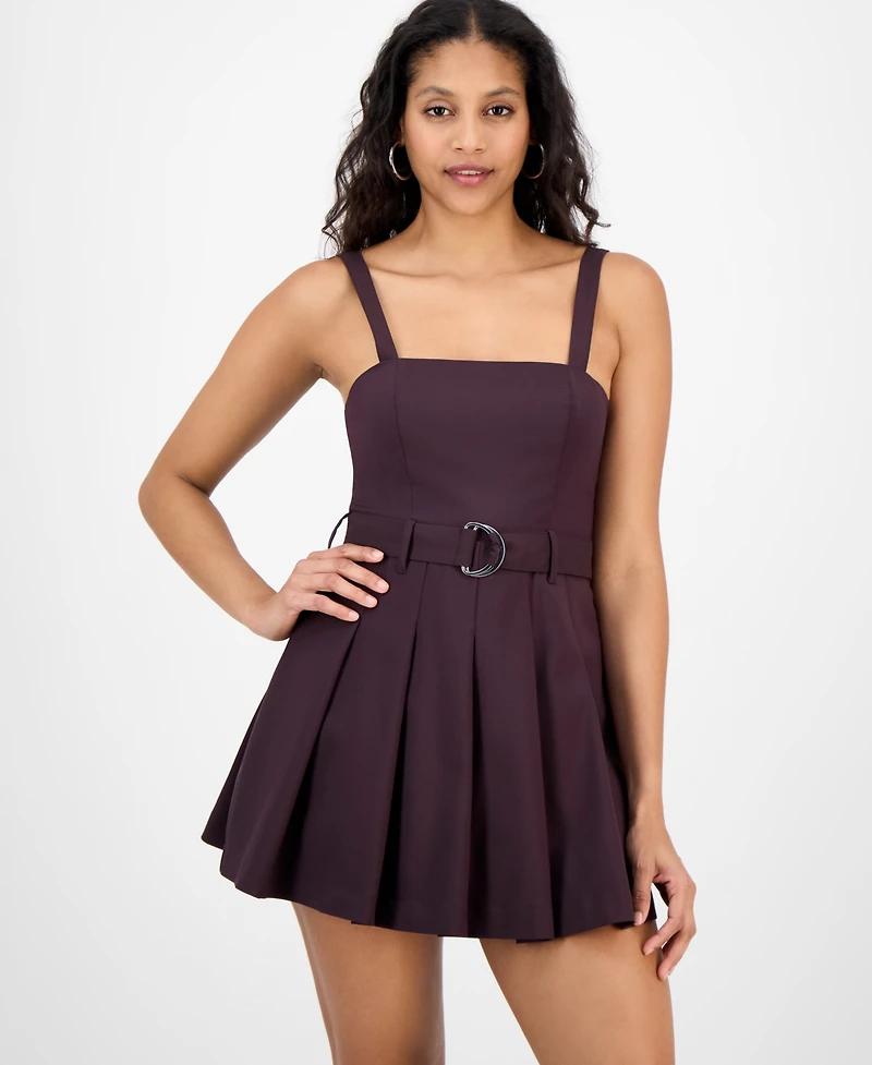 Bar Iii Women's Belted Mini Romper, Exclusively at Macy's