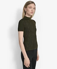 Dkny Women's Transfer Rib Mock-Neck Sweater