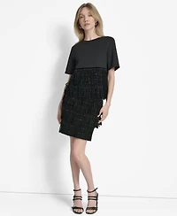 Dkny Women's Studded Fringe Mini Skirt