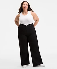 On 34th Trendy Plus High-Rise Wide-Leg Jeans, Exclusively at Macy's