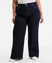 On 34th Trendy Plus High-Rise Wide-Leg Jeans, Exclusively at Macy's