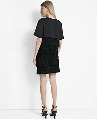 Dkny Women's Studded-Fringe Crewneck T-Shirt