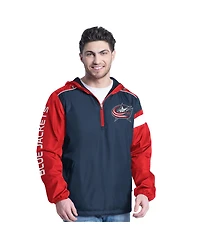 G-iii Sports by Carl Banks Men's Navy/Red Columbus Blue Jackets Lateral Half-Zip Hoodie