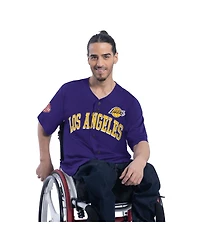 G-iii Sports by Carl Banks Men's Purple Los Angeles Lakers Adaptive Star Player Fashion Baseball Jersey