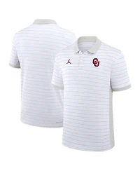 Jordan Men's White Oklahoma Sooners 2025 Early Season Coaches Sideline Victory Stripe Performance Polo Shirt