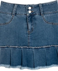Rare Editions Big Girls 2-Piece Raglan T-Shirt and Denim Skort Set