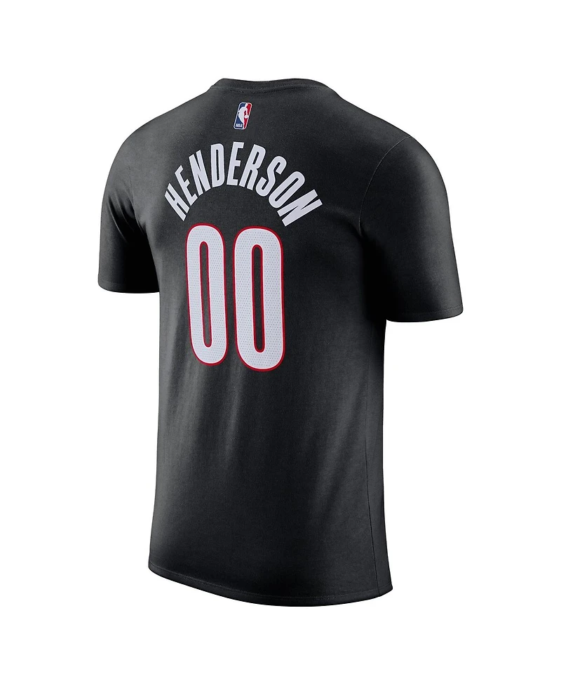 Nike Men's Scoot Henderson Black Portland Trail Blazers Icon Edition Name Number T-Shirt