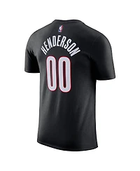 Nike Men's Scoot Henderson Black Portland Trail Blazers Icon Edition Name Number T-Shirt