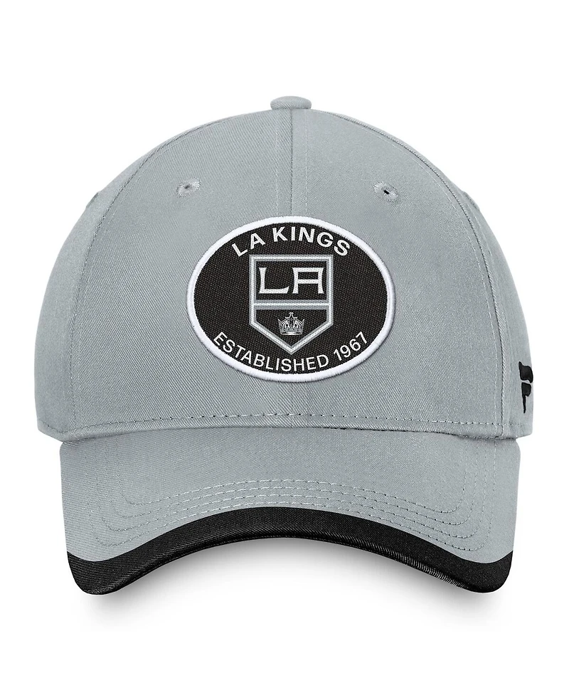 Fanatics Men's Silver Los Angeles Kings Fundament Adjustable Hat