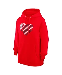 G-iii 4Her by Carl Banks Women's Red Boston Red Sox Heart Fleece Pullover Hoodie