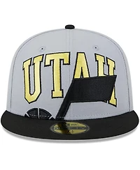 New Era Men's Gray/Black Utah Jazz Tip-Off Two-Tone 59FIFTY Fitted Hat