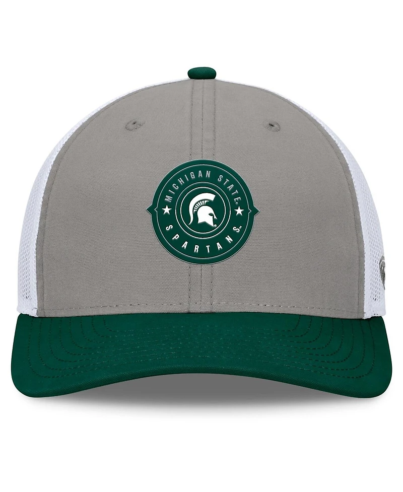 Top of the World Men's Gray/Green Michigan State Spartans Rob Trucker Adjustable Hat