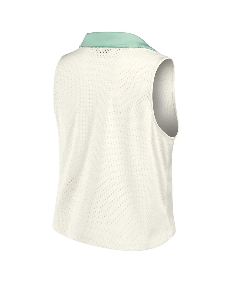 Fanatics Women's Cream New York Yankees Studio Wellness V-Neck Tank Top