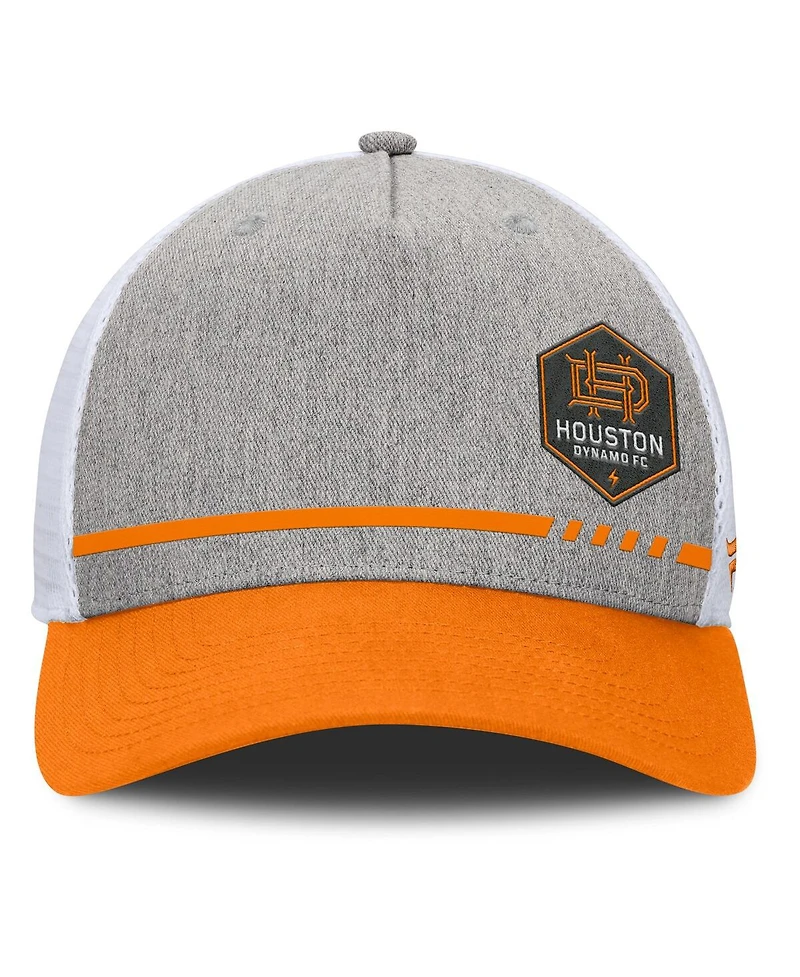 Fanatics Men's Heather Gray Houston Dynamo Fc Low Block Trucker Adjustable Hat