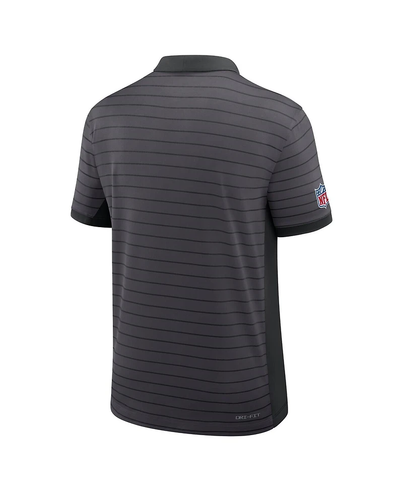 Nike Men's Gray Dallas Cowboys Sideline Victory Stripe Performance Polo Shirt